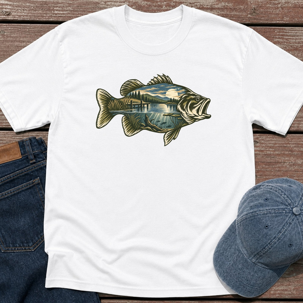 Scenic Bass T-Shirt - White