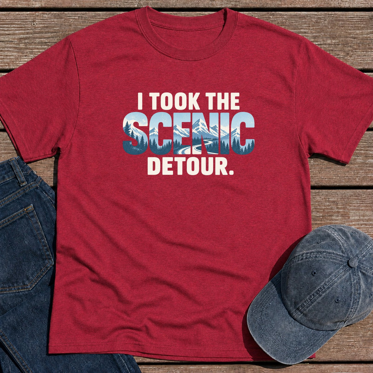Scenic Detour T-Shirt - Antique Cherry Red