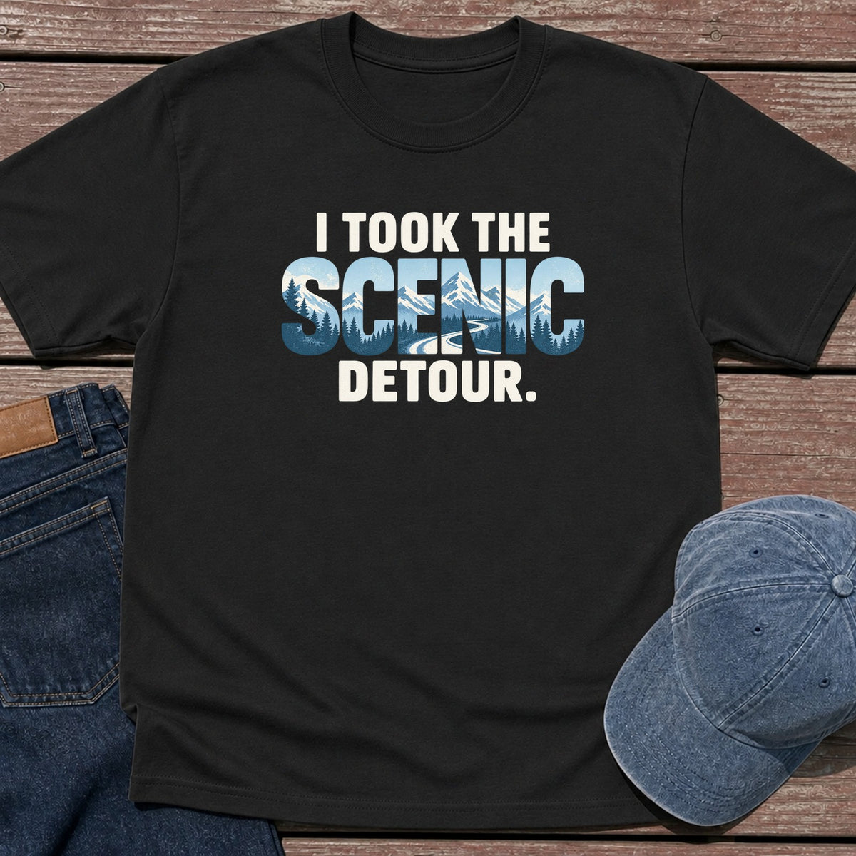 Scenic Detour T-Shirt - Black