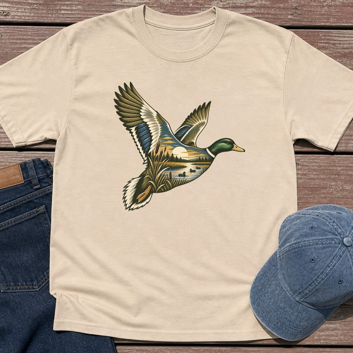 Scenic Mallard T-Shirt - Sand