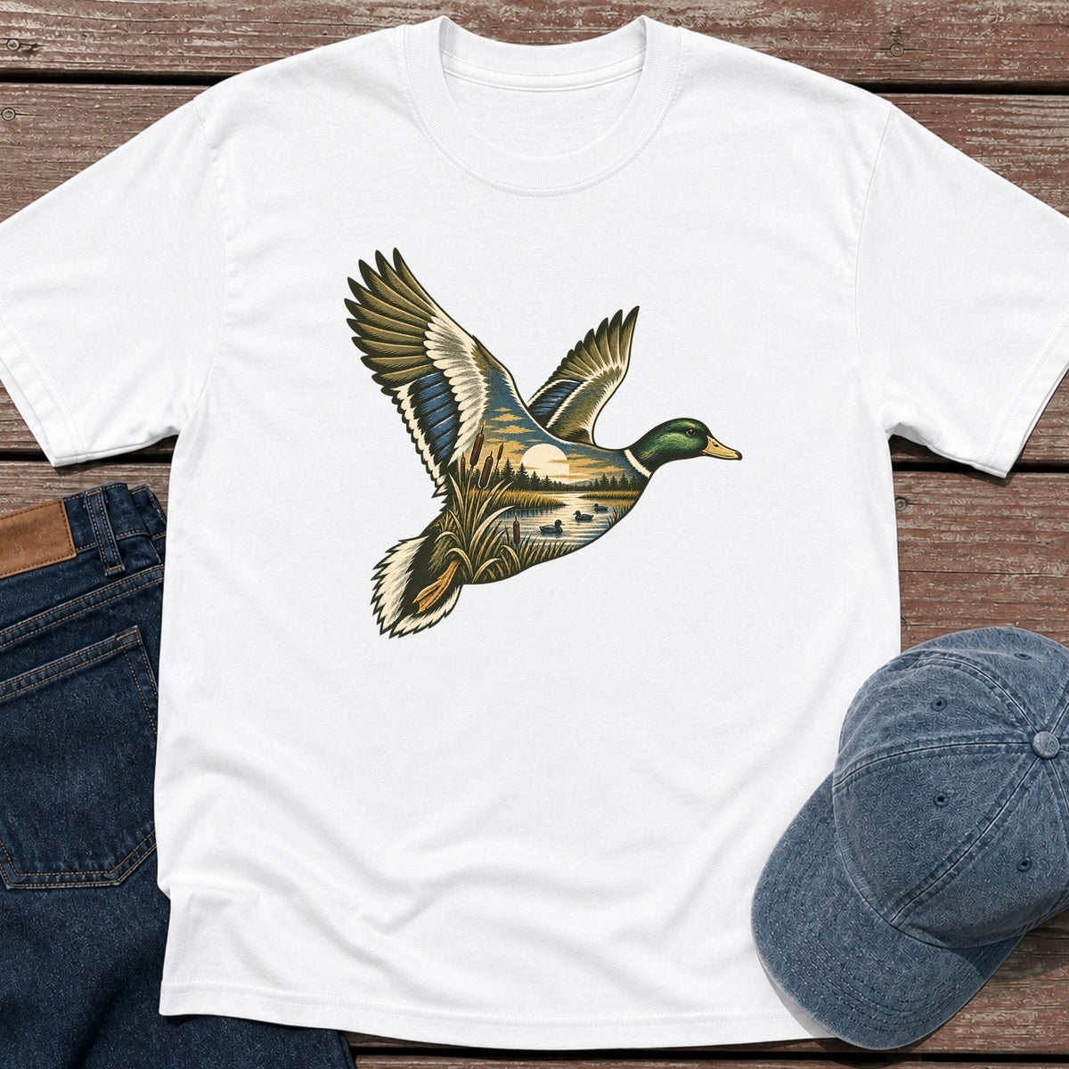 Scenic Mallard T-Shirt - White