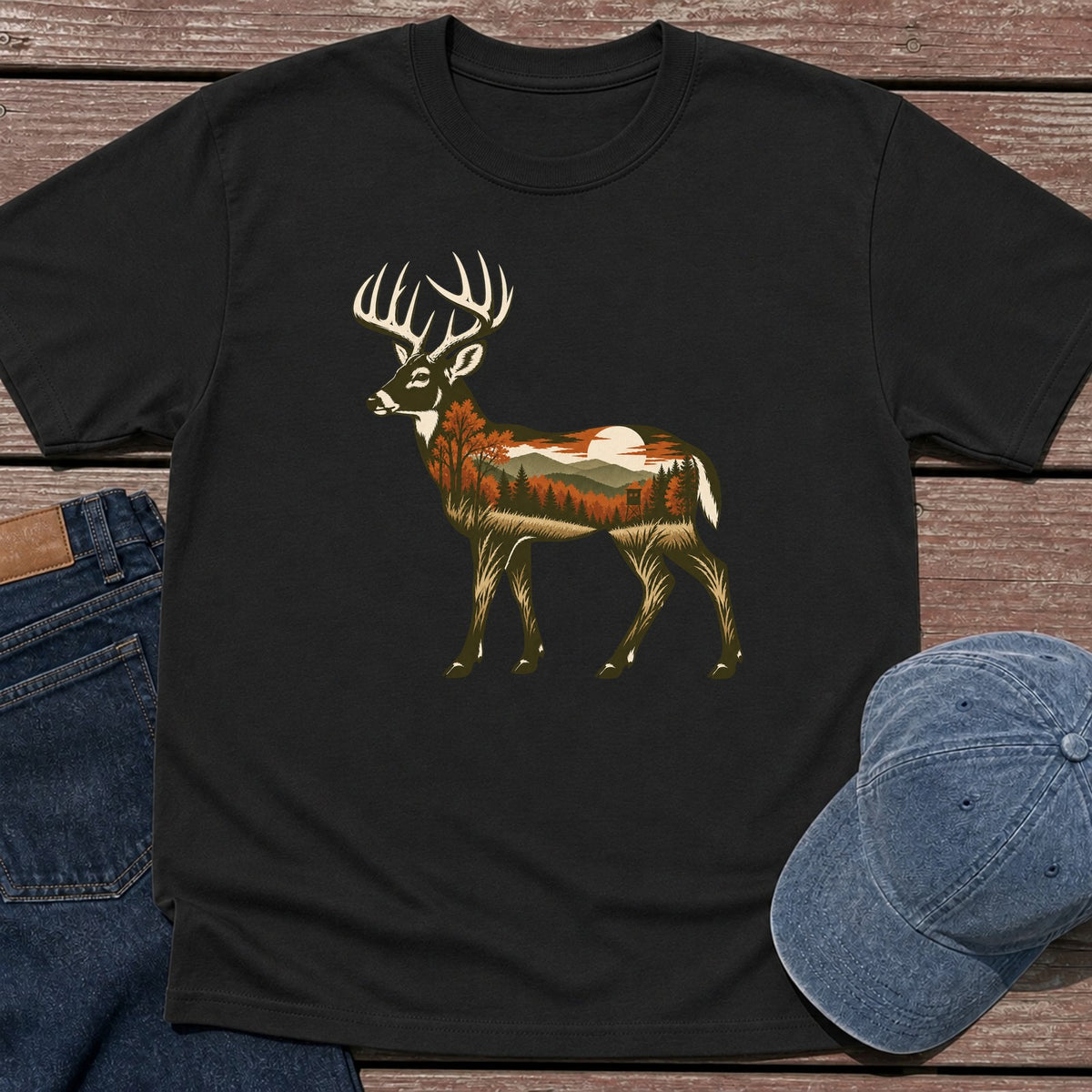 Scenic Whitetail T-Shirt - Black