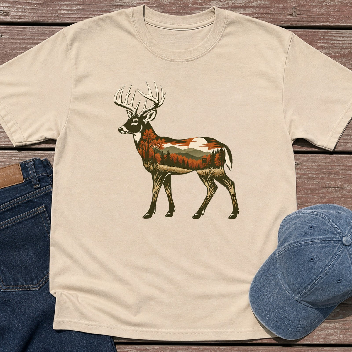 Scenic Whitetail T-Shirt - Sand
