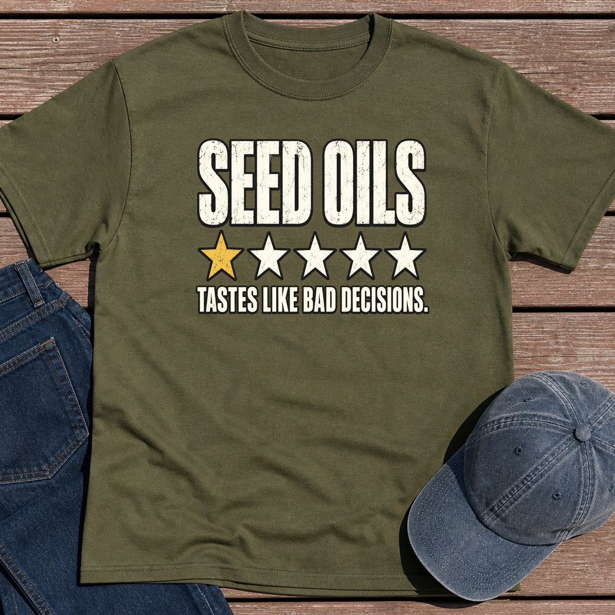 Seed Oils T-Shirt - Military Green