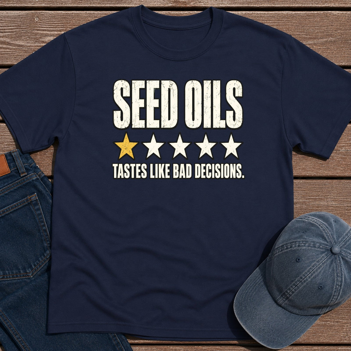 Seed Oils T-Shirt - Navy