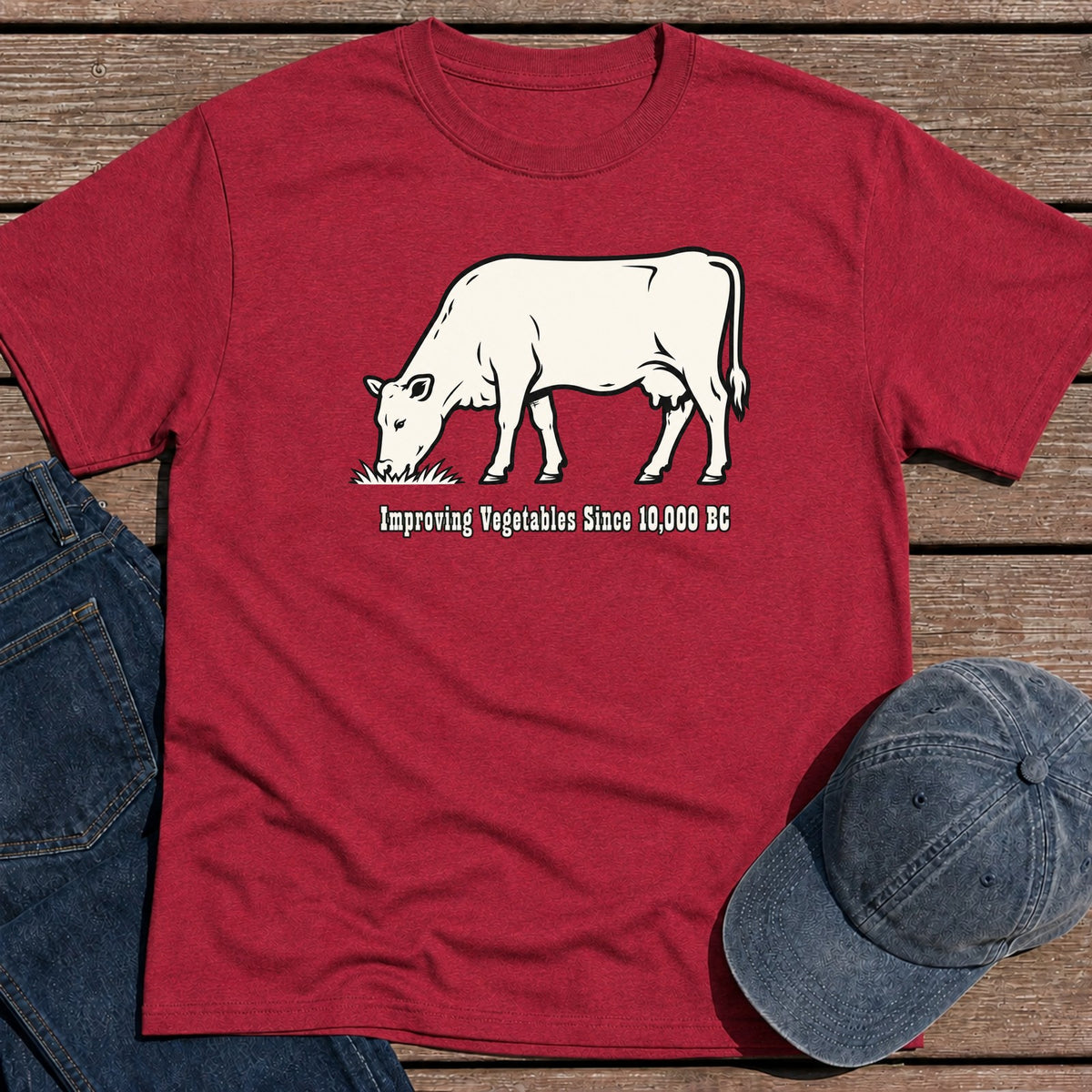 10000 BC T-Shirt - Antique Cherry Red