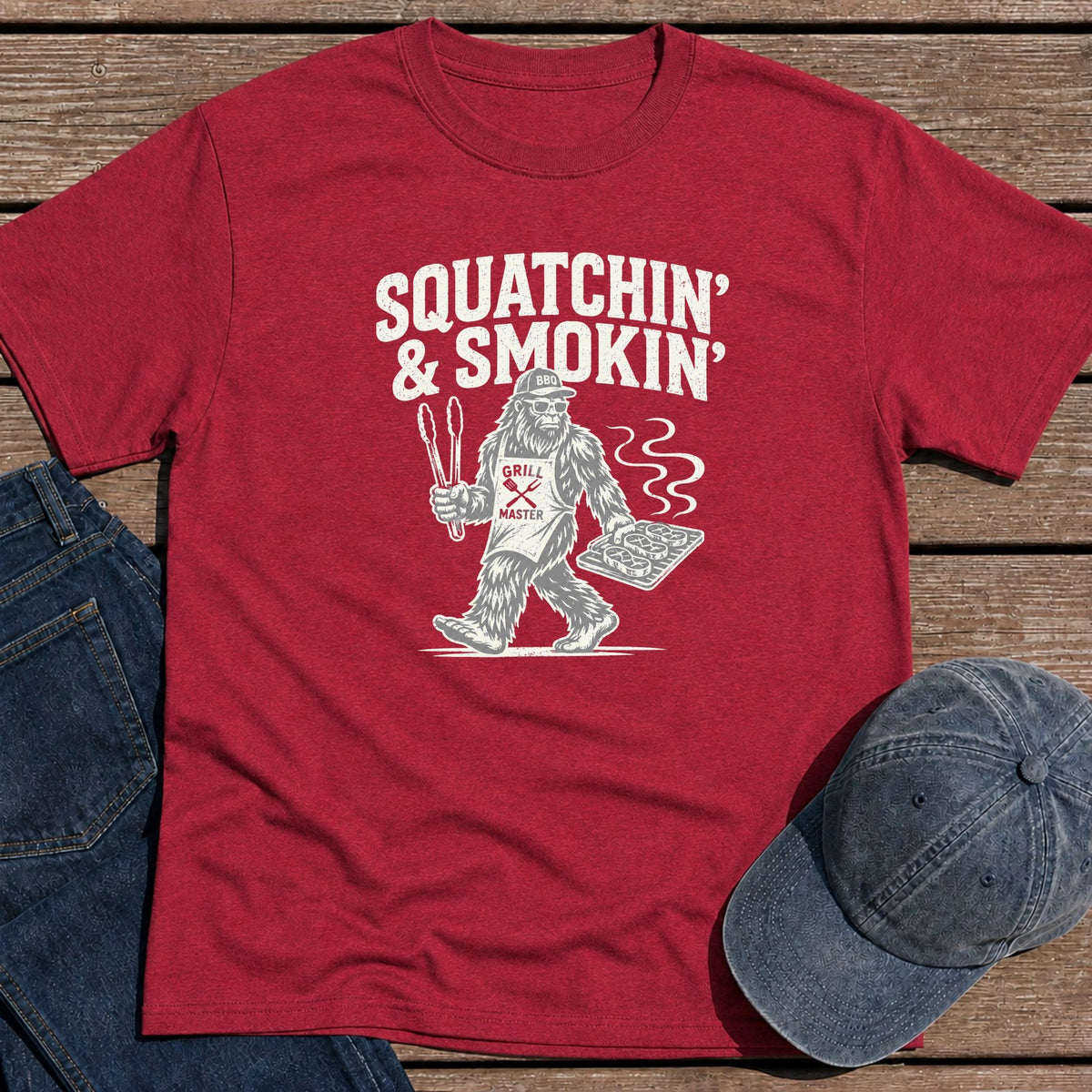 Squatchin' T-Shirt - Antique Cherry Red