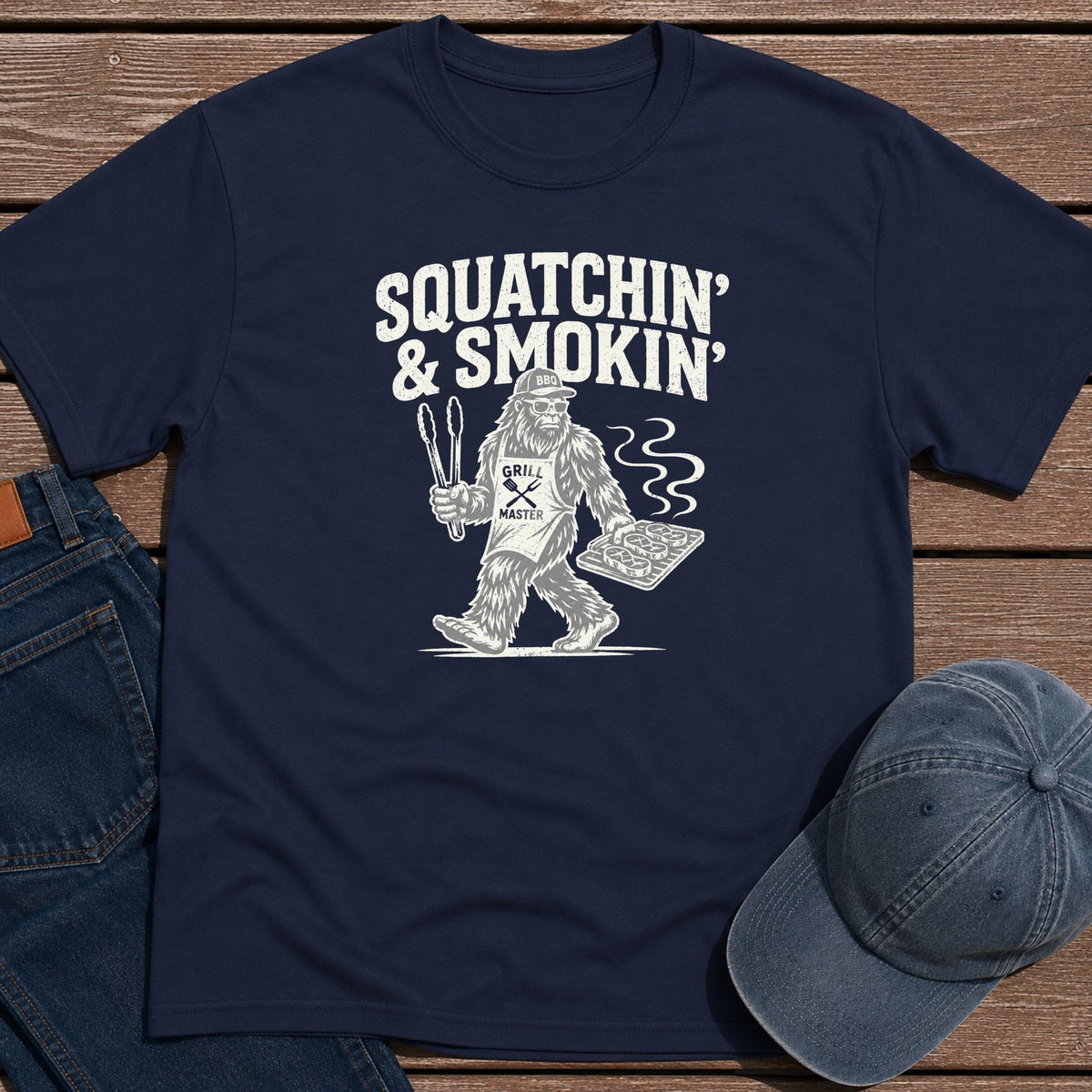 Squatchin' T-Shirt - Navy