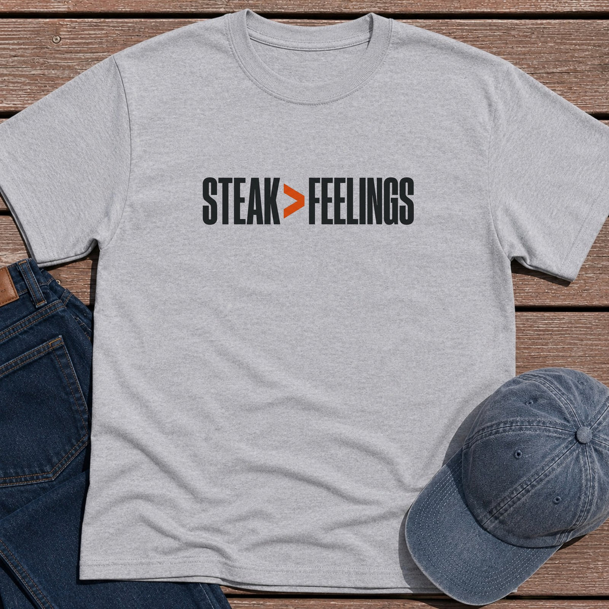 Steak > Feelings T-Shirt - Sport Grey