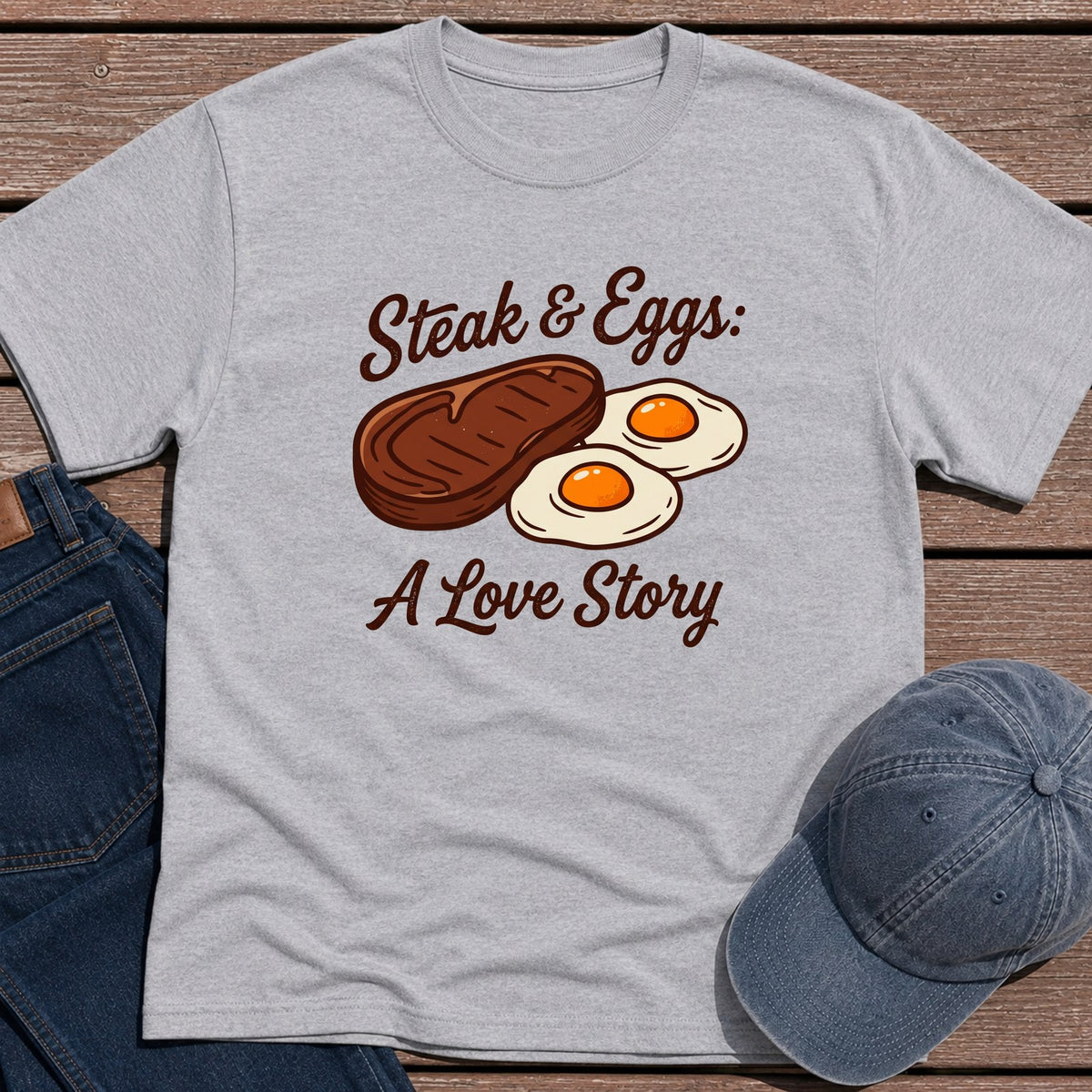 Steak & Eggs T-Shirt - Sport Grey
