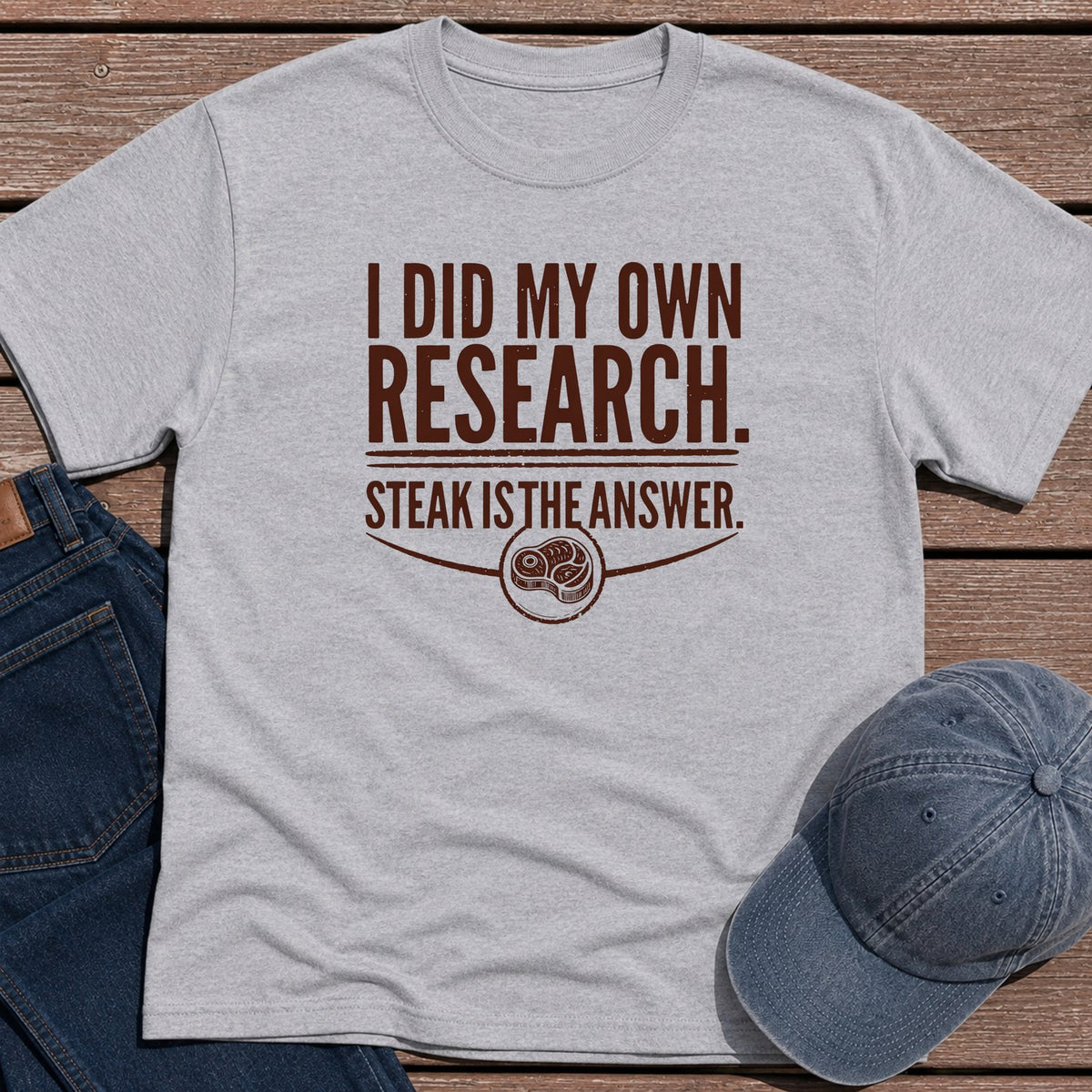 Steak Research T-Shirt - Sport Grey