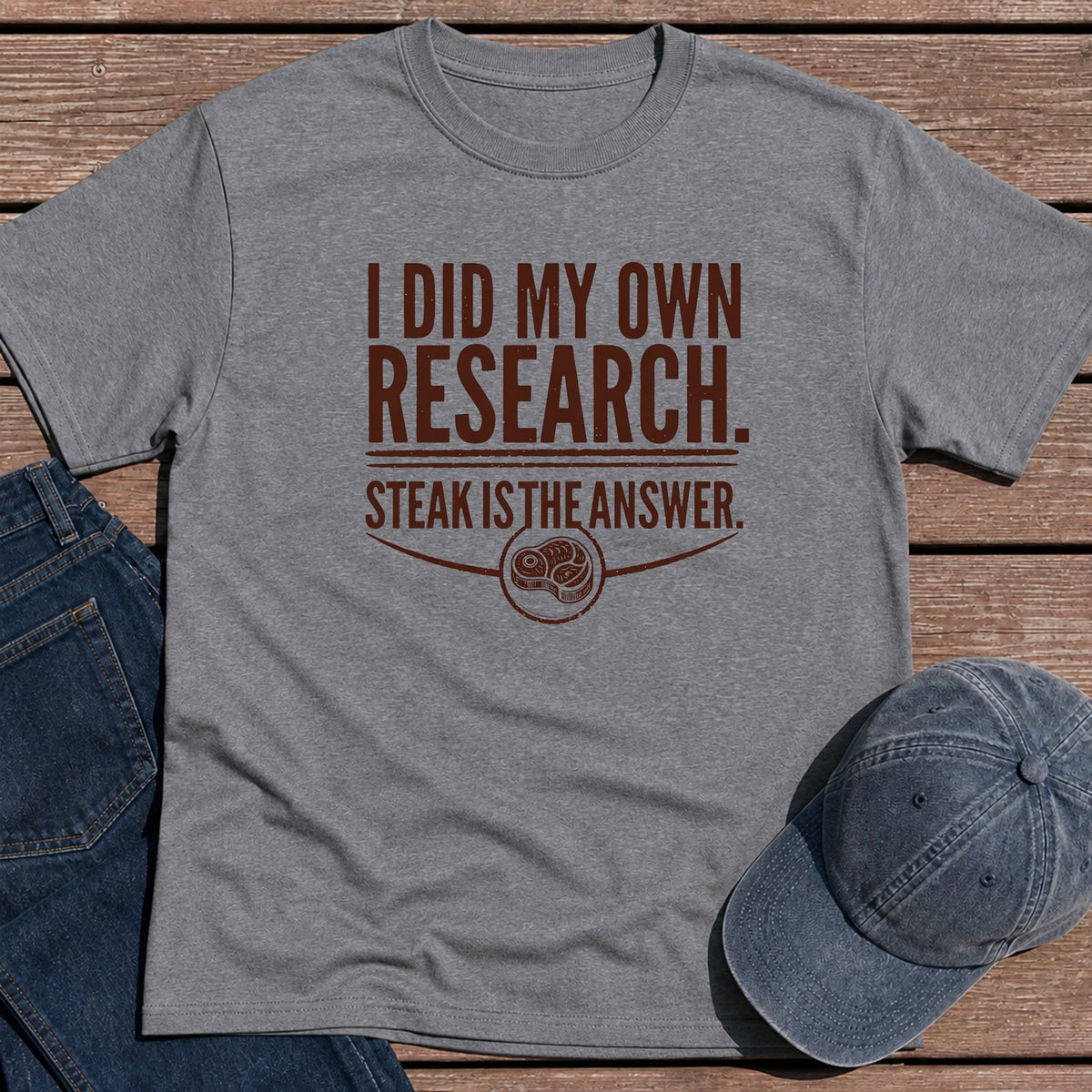 Steak Research T-Shirt - Tweed