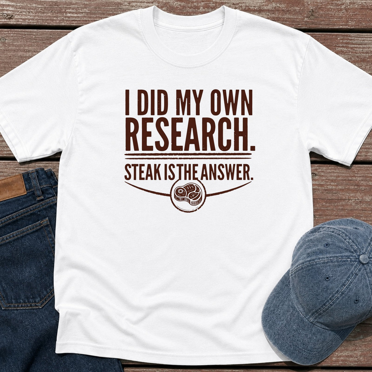 Steak Research T-Shirt - White