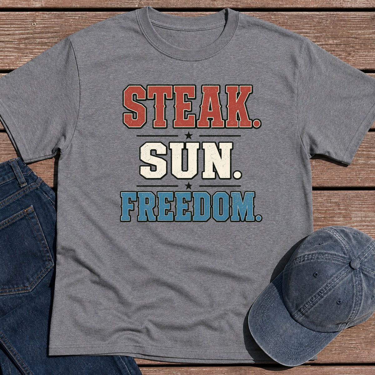 Steak Sun Freedom T-Shirt - Tweed