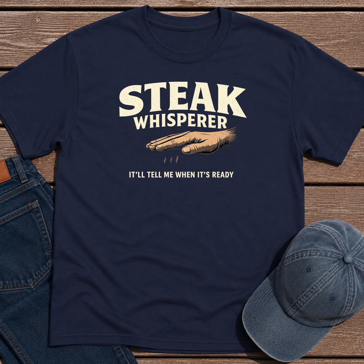 Steak Whisperer T-Shirt - Navy