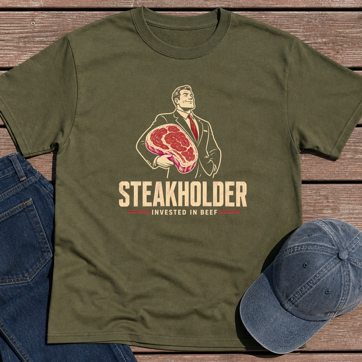 Steakholder T-Shirt - Military Green