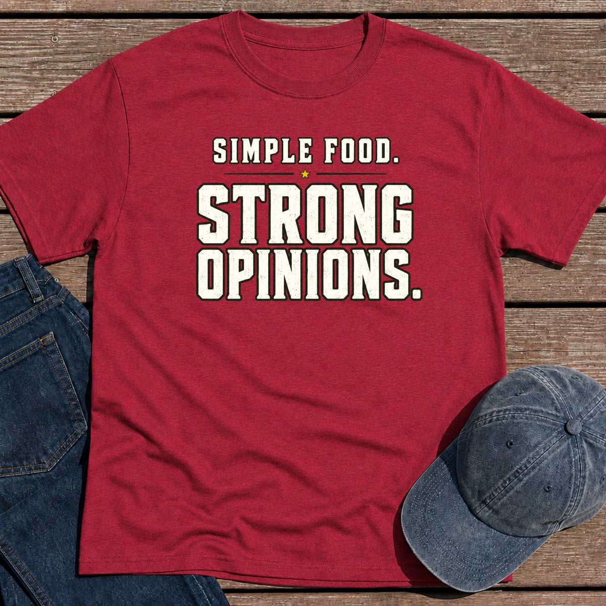 Strong Opinions T-Shirt - Antique Cherry Red