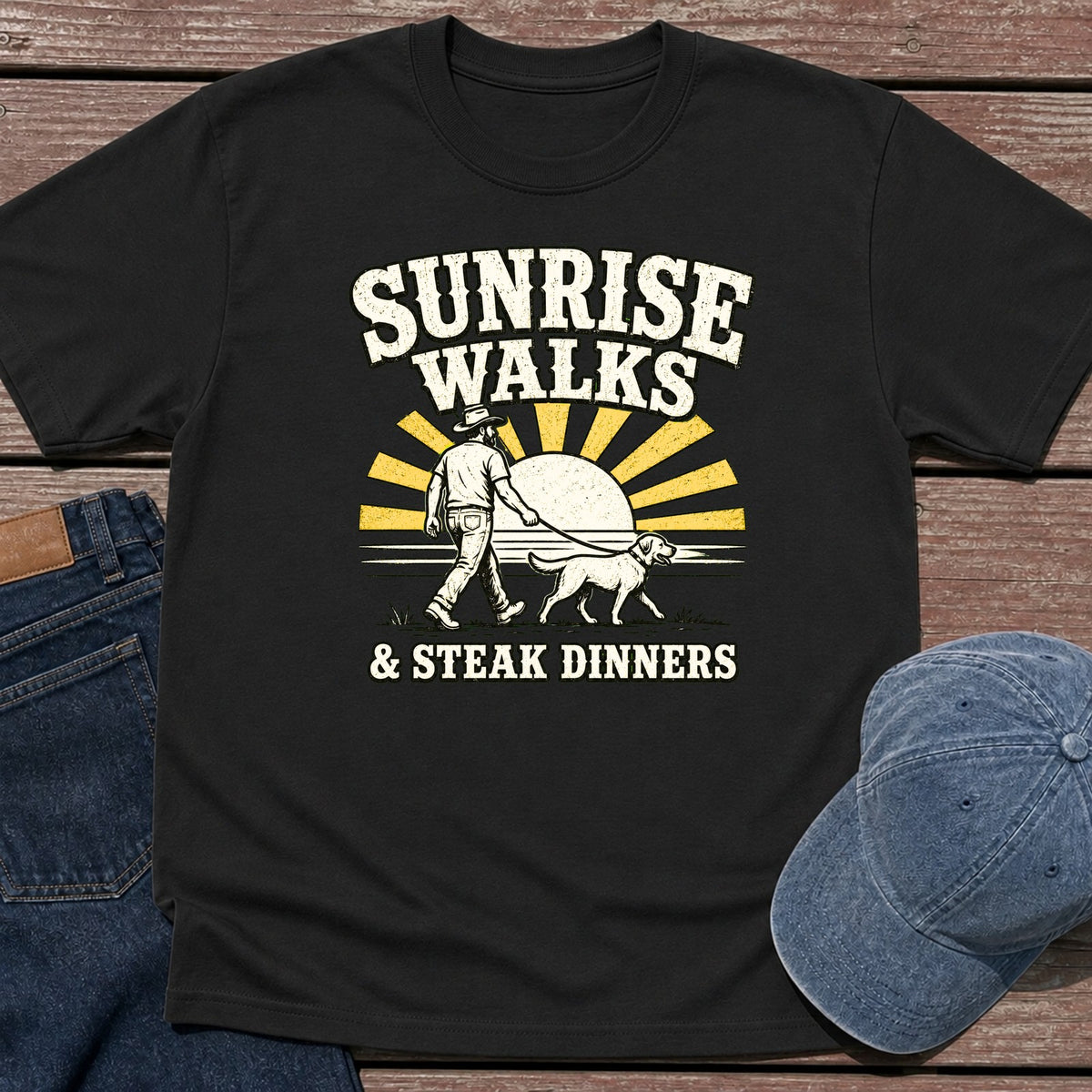 Sunrise Walks T-Shirt - Black