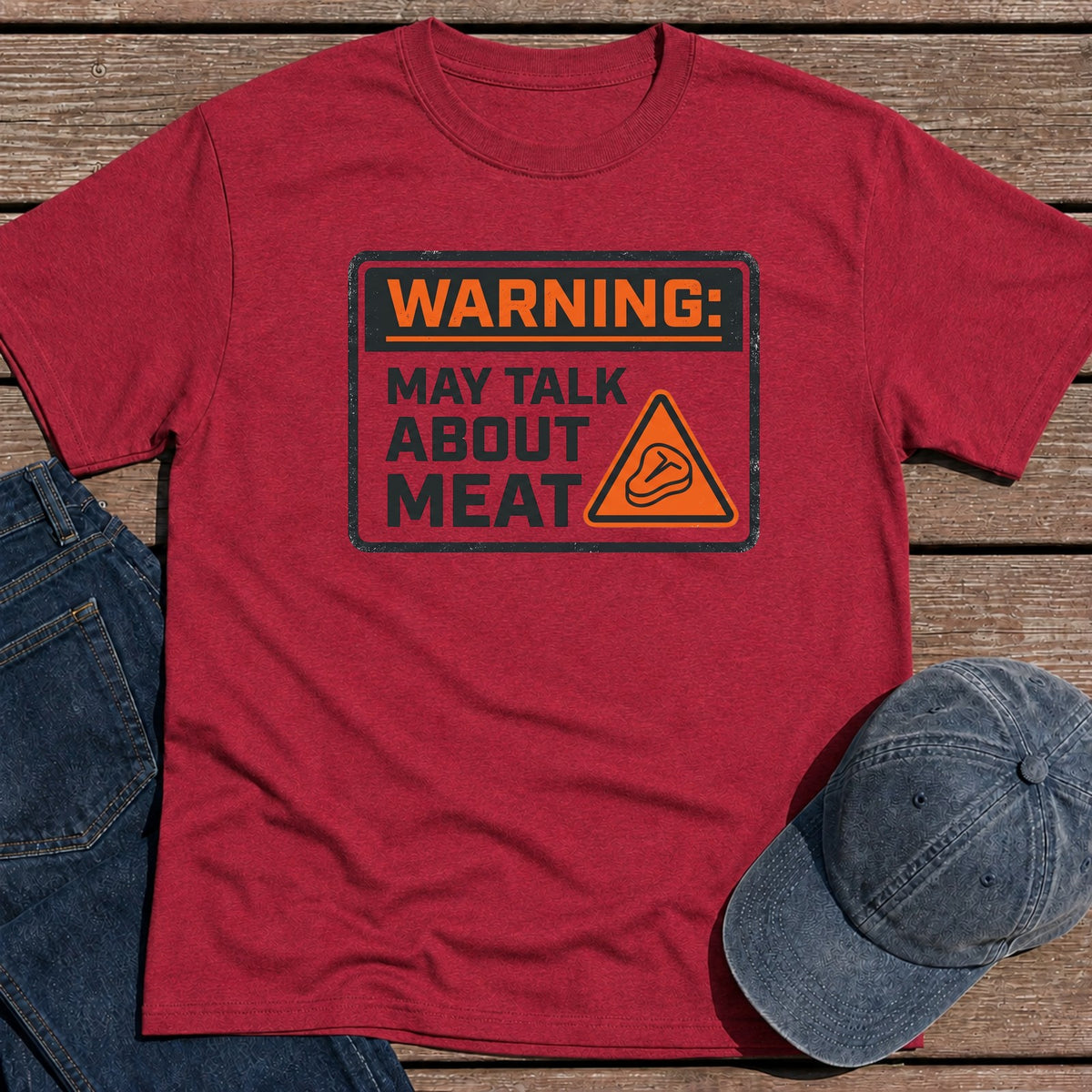 Talk About Meat T-Shirt - Antique Cherry Red