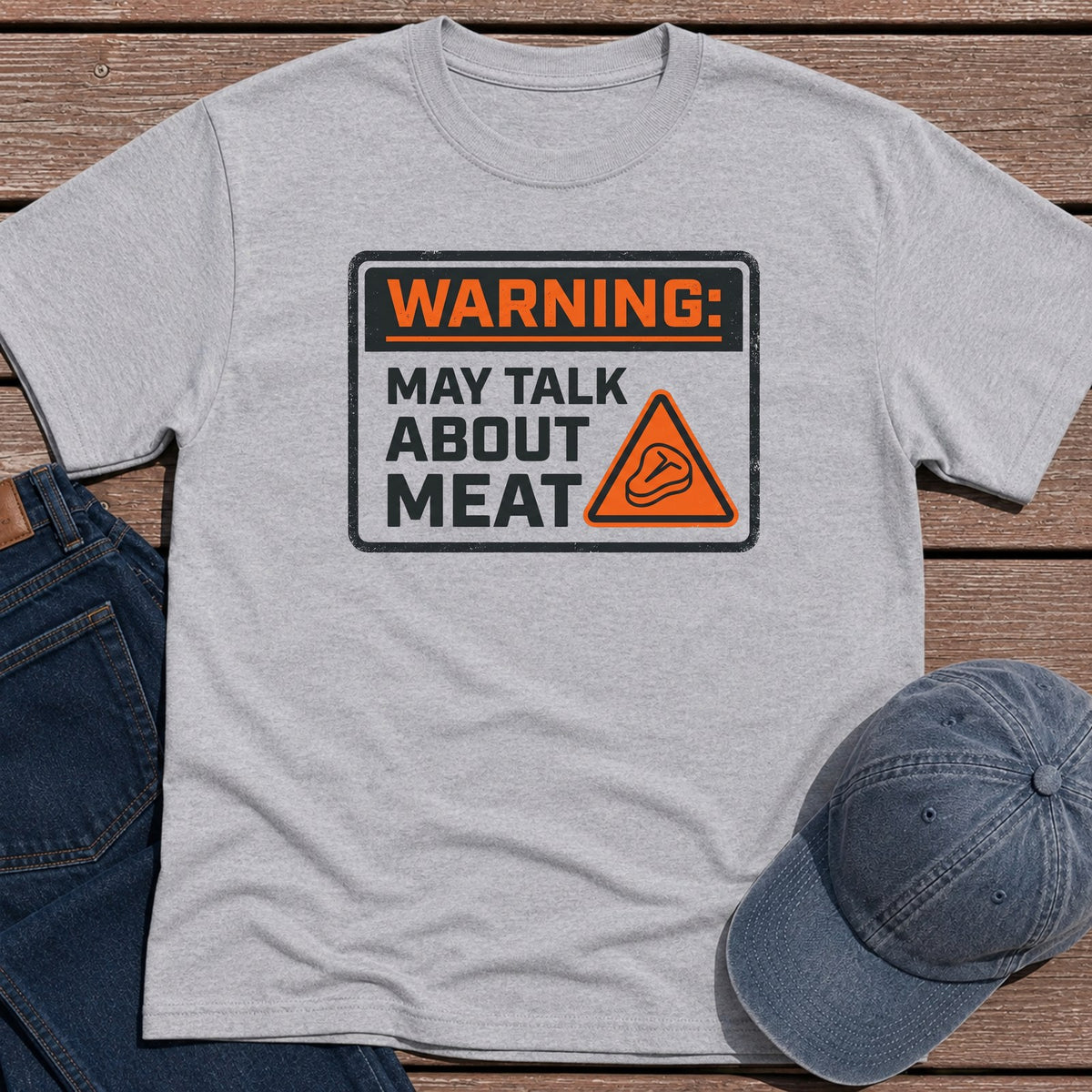 Talk About Meat T-Shirt - Sport Grey
