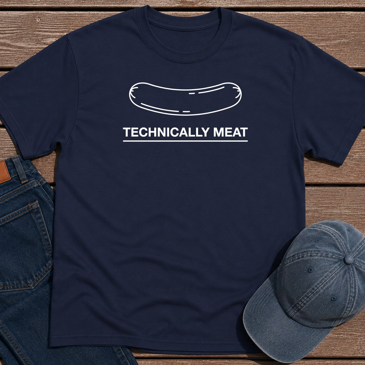 Technically Meat T-Shirt - Navy