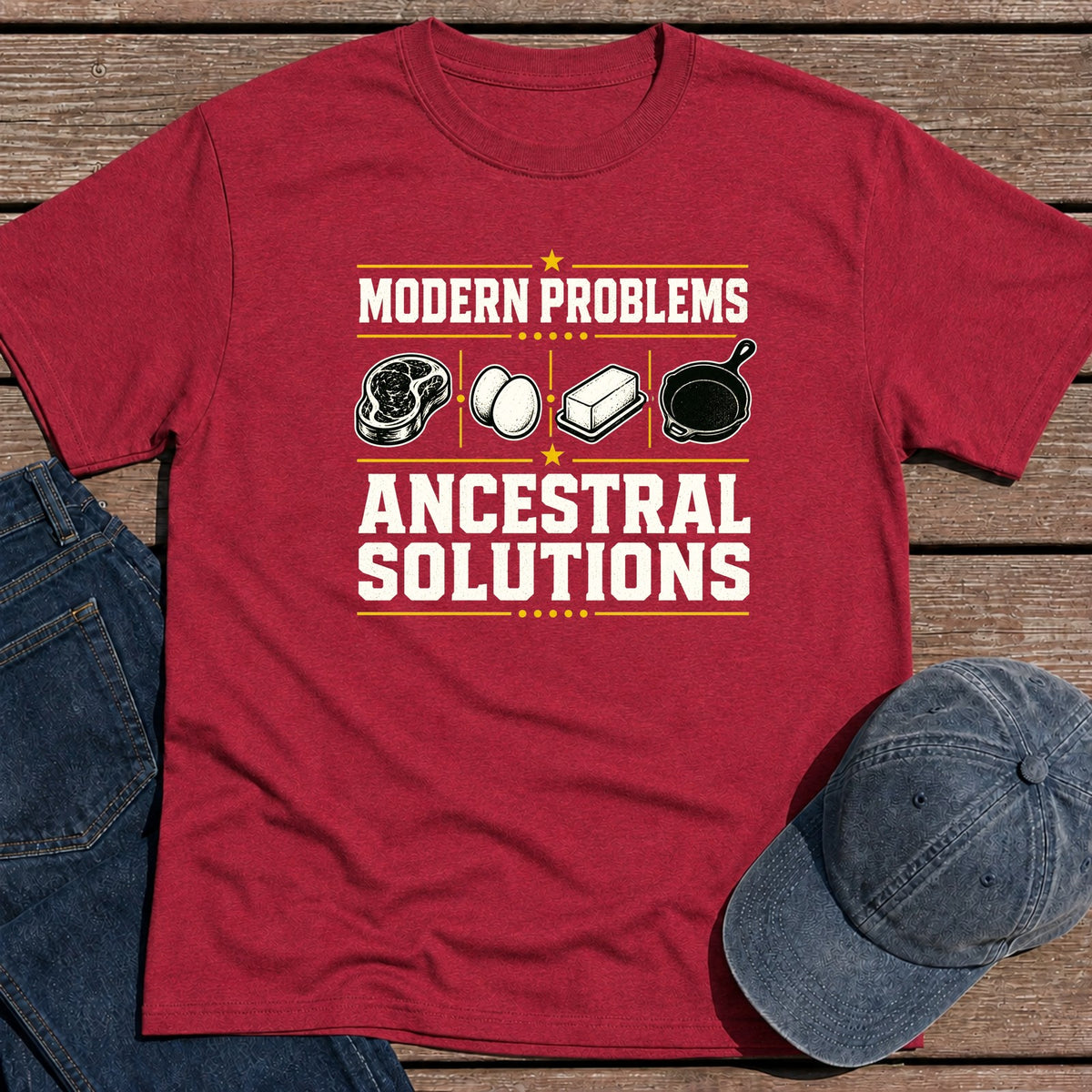 Ancestral Solutions T-Shirt - Antique Cherry Red