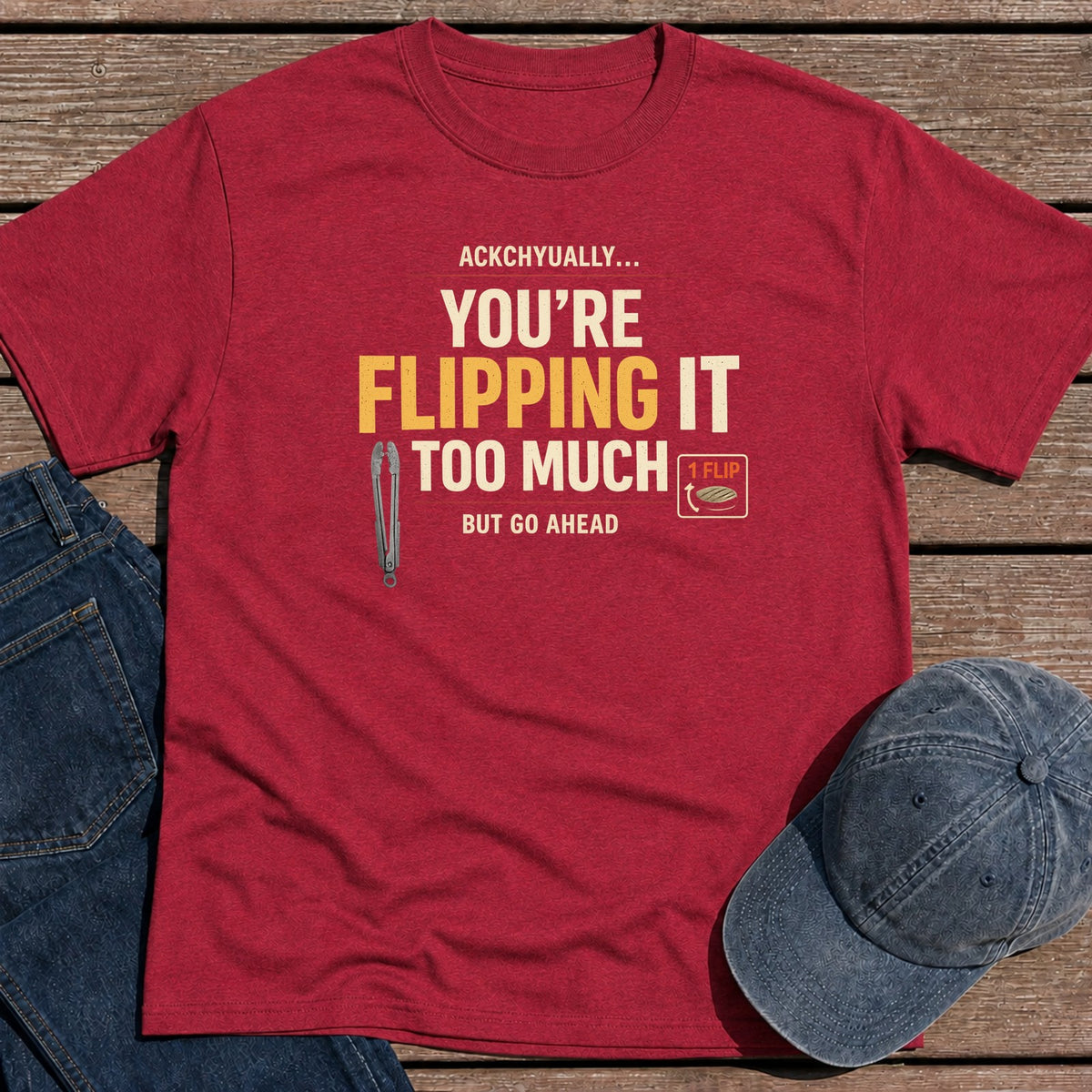 Ackchyually T-Shirt - Antique Cherry Red