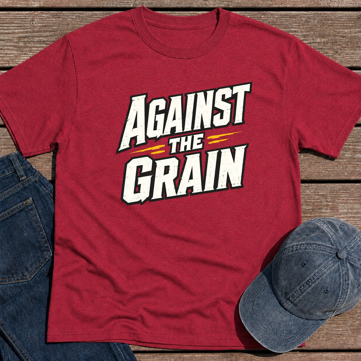Against The Grain T-Shirt - Antique Cherry Red