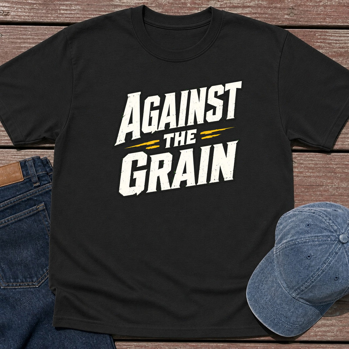 Against The Grain T-Shirt - Black