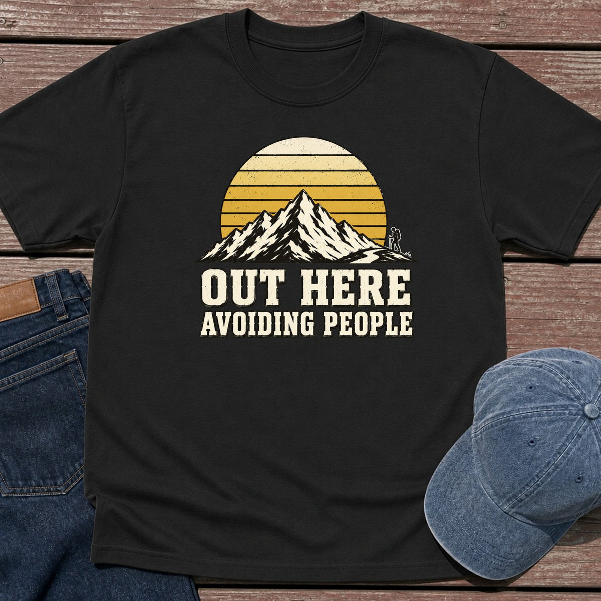 Avoiding People T-Shirt - Black