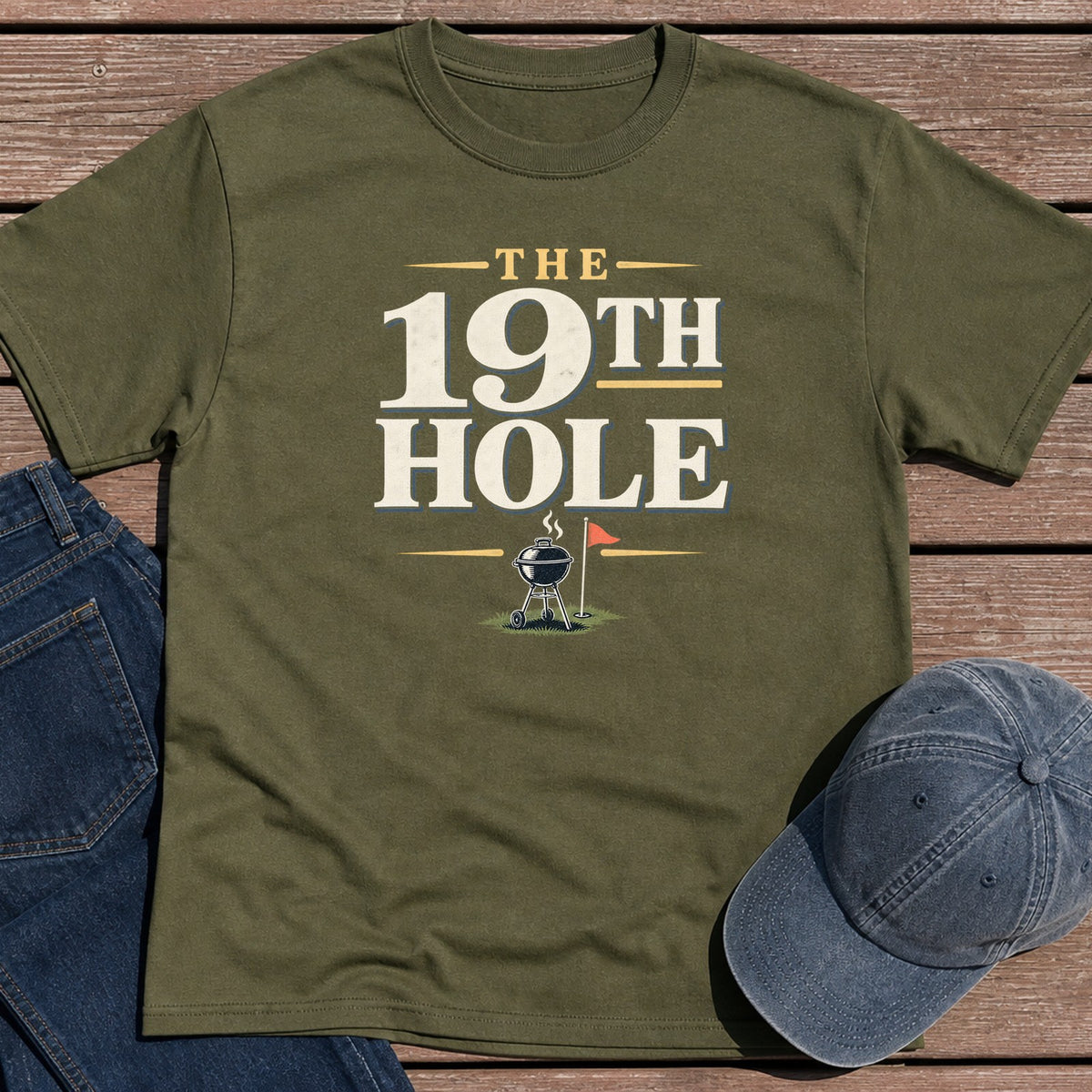 19th Hole T-Shirt - Military Green