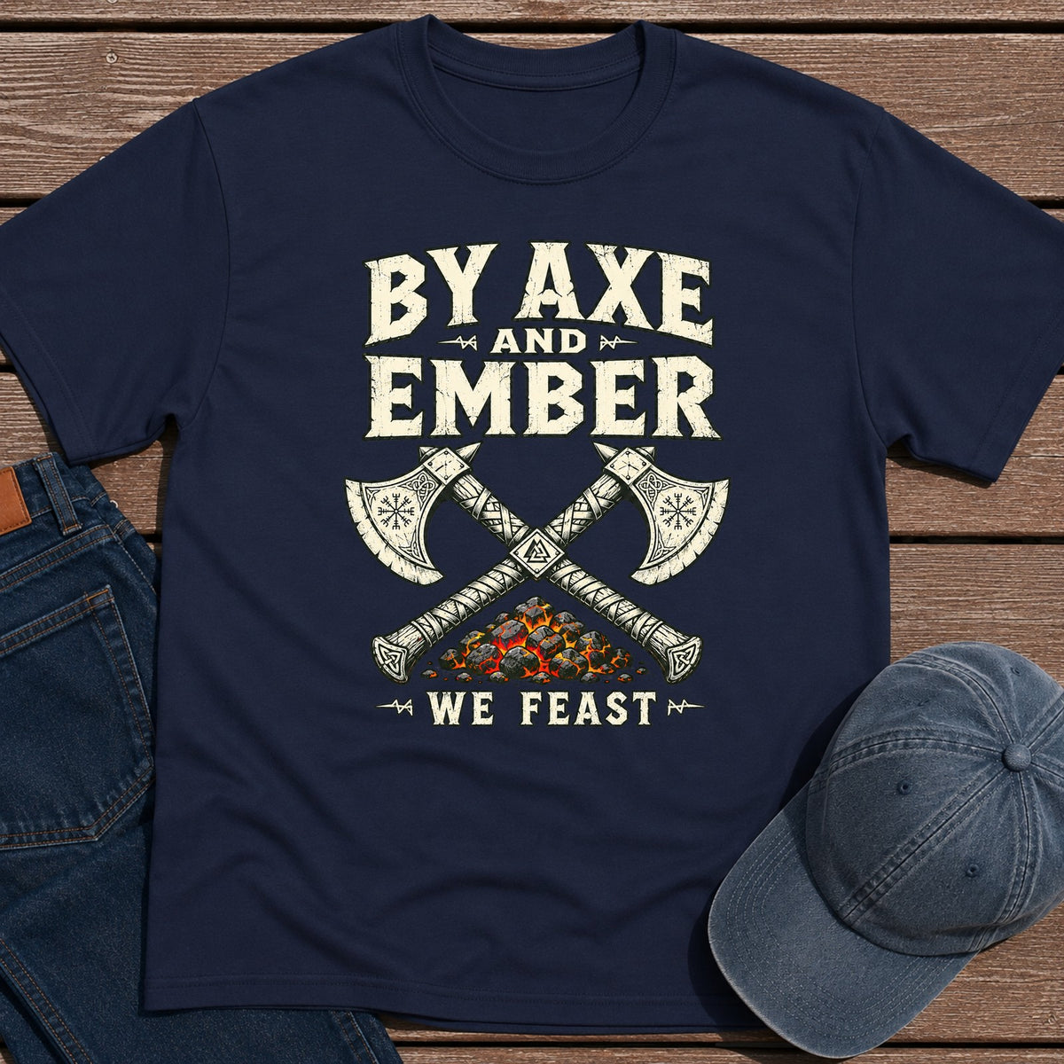 Axe & Ember T-Shirt - Navy
