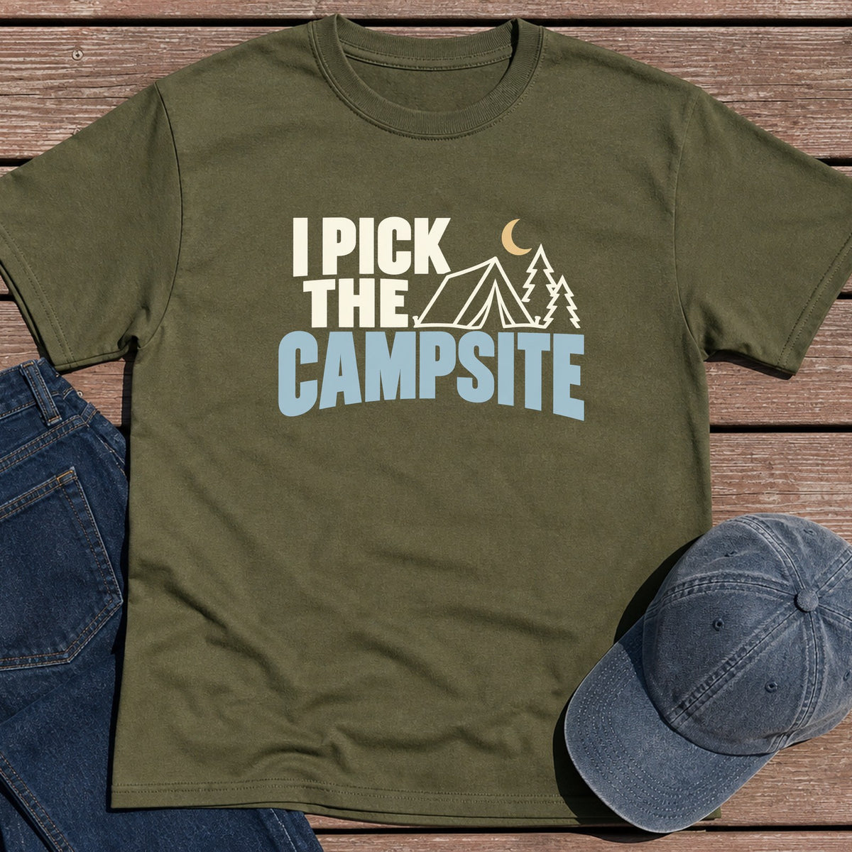 The Campsite T-Shirt - Military Green