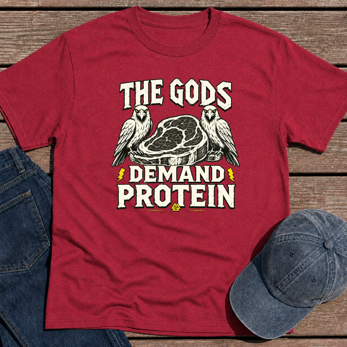 The Gods Demand T-Shirt - Antique Cherry Red
