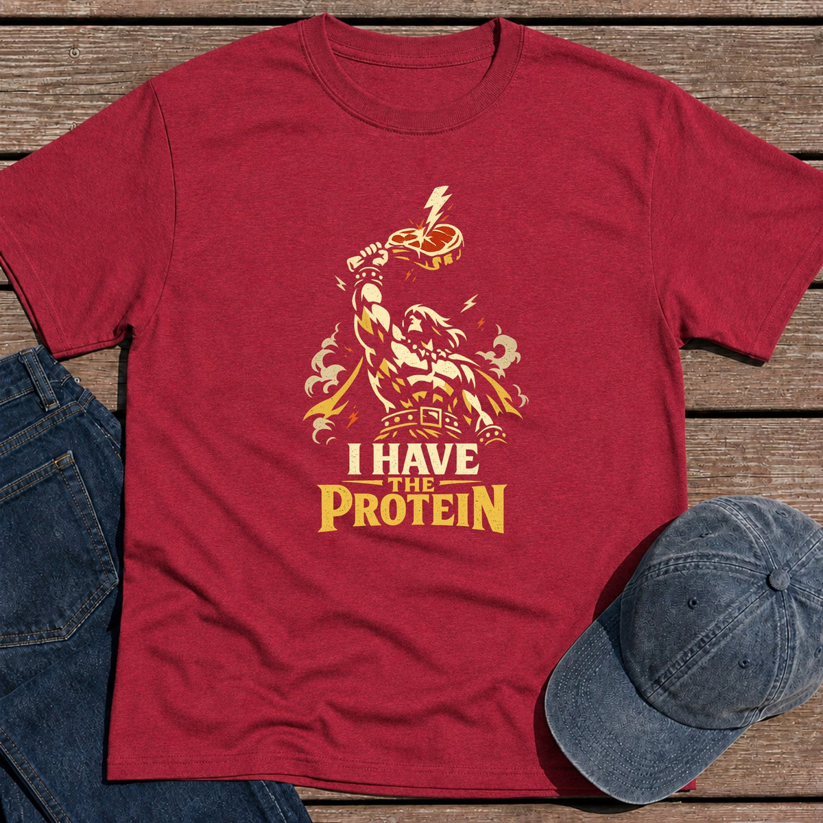The Protein T-Shirt - Antique Cherry Red