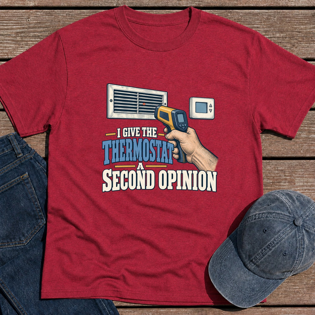 Thermostat Opinion T-Shirt - Antique Cherry Red