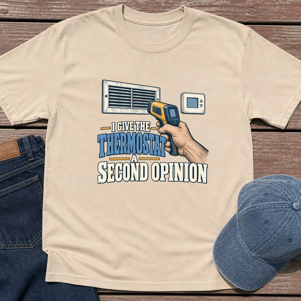 Thermostat Opinion T-Shirt - Sand