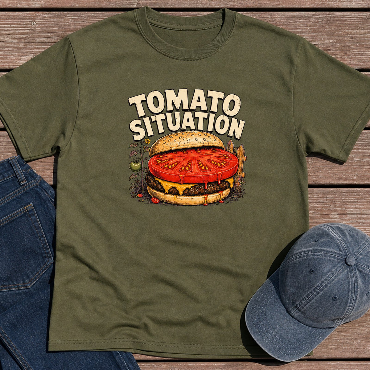 Tomato Situation T-Shirt - Military Green