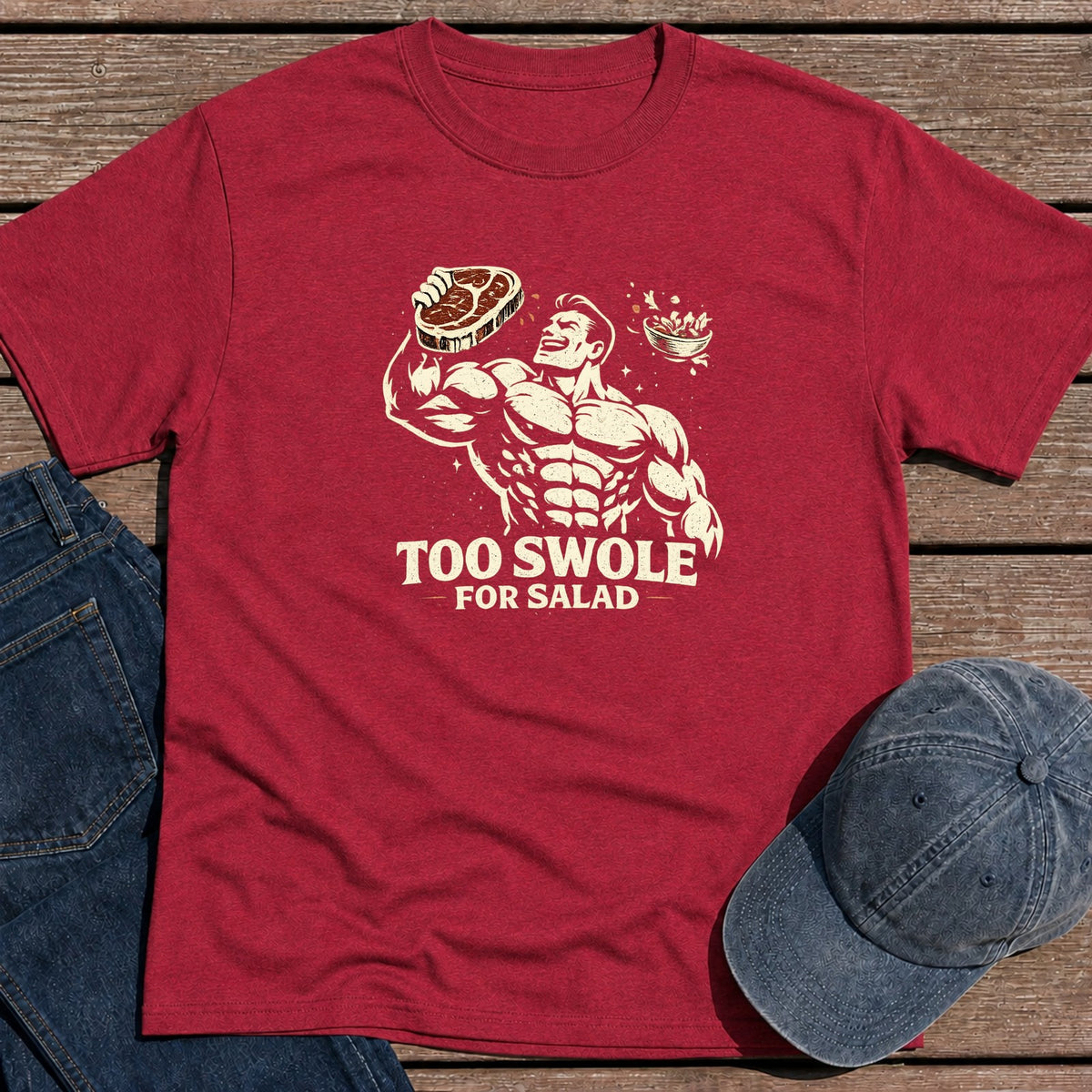 Too Swole T-Shirt - Antique Cherry Red