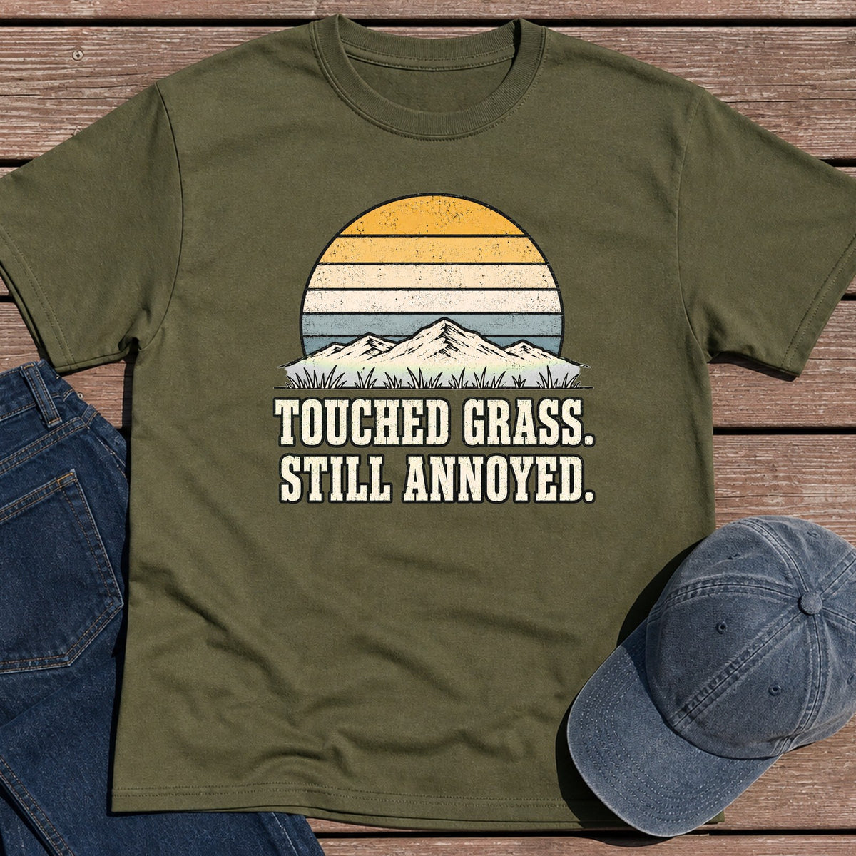 Touched Grass T-Shirt - Military Green