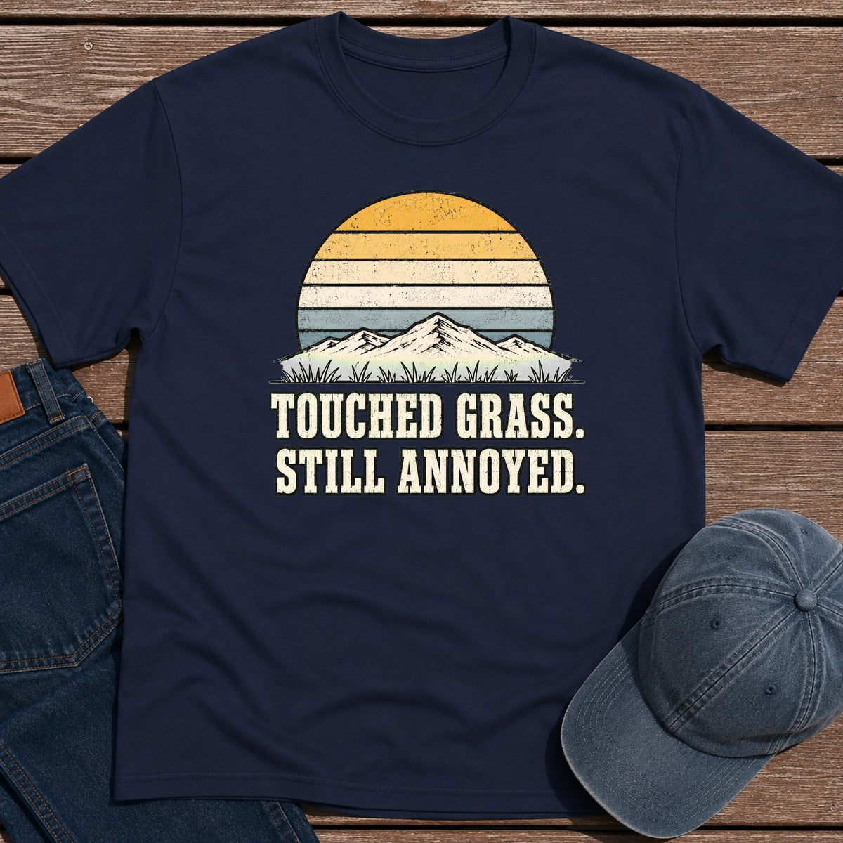 Touched Grass T-Shirt - Navy