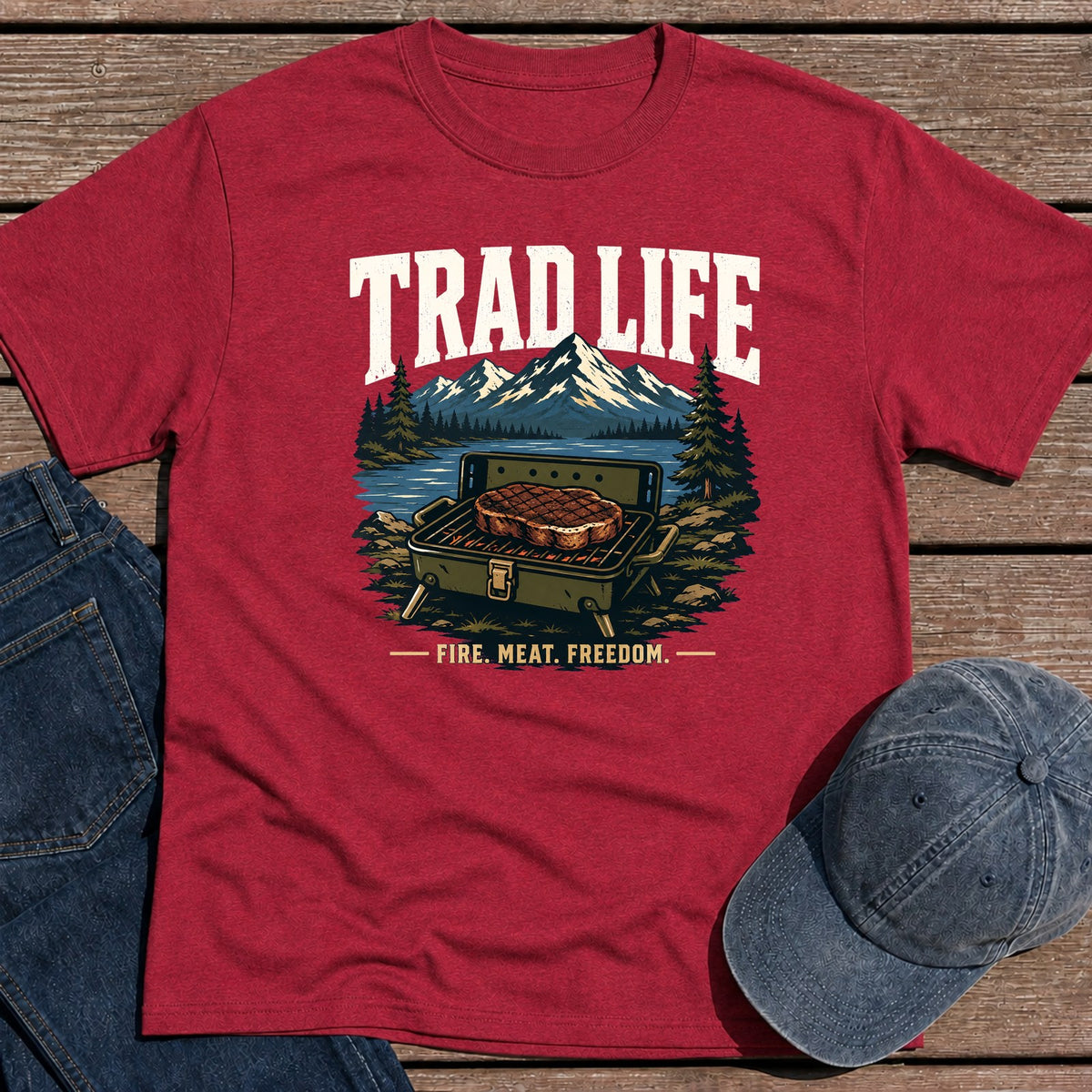 Trad Life T-Shirt - Antique Cherry Red