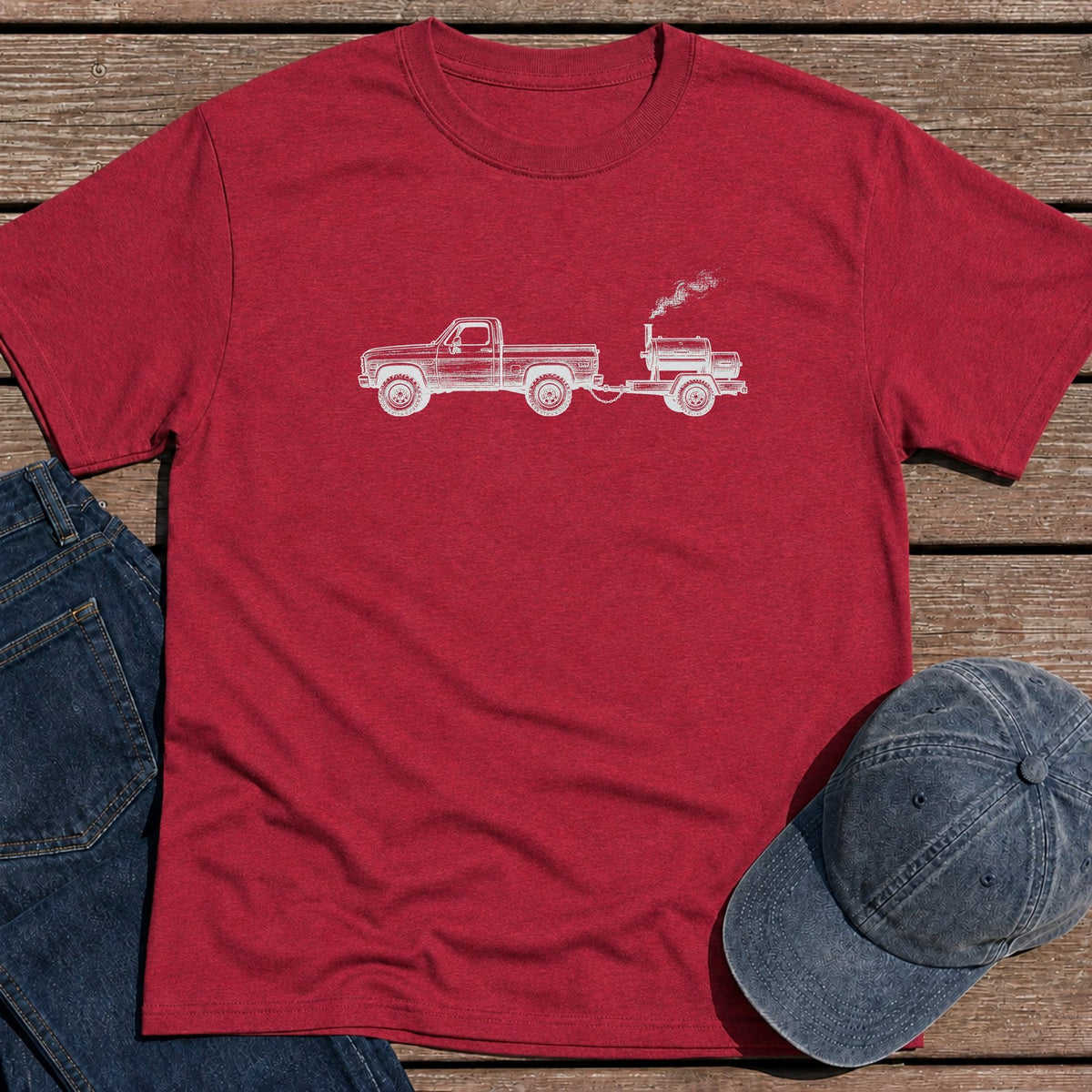 Trailer Pit T-Shirt - Antique Cherry Red