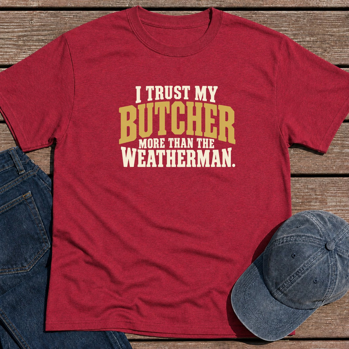Trust Butcher T-Shirt - Antique Cherry Red
