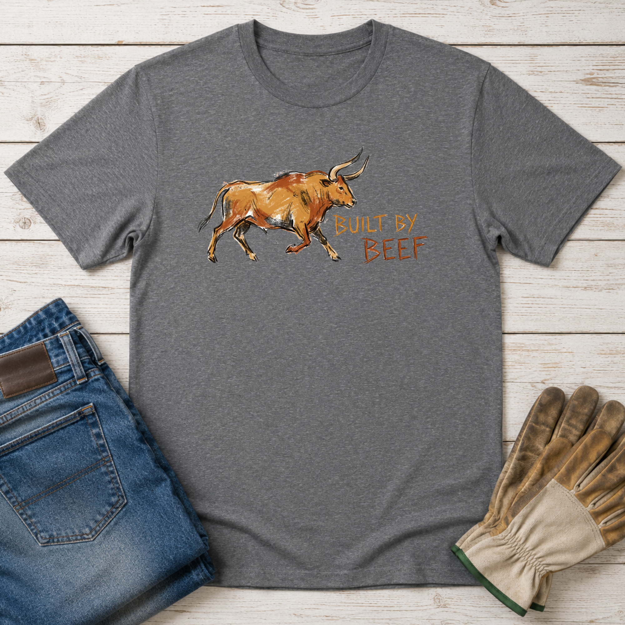 Built by Beef Cave Painting T-Shirt