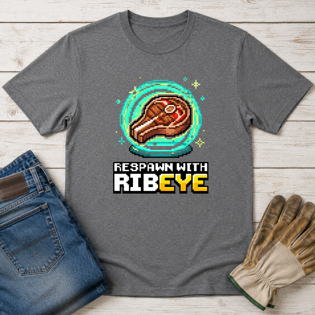 Gamer Respawn with Ribeye T-Shirt
