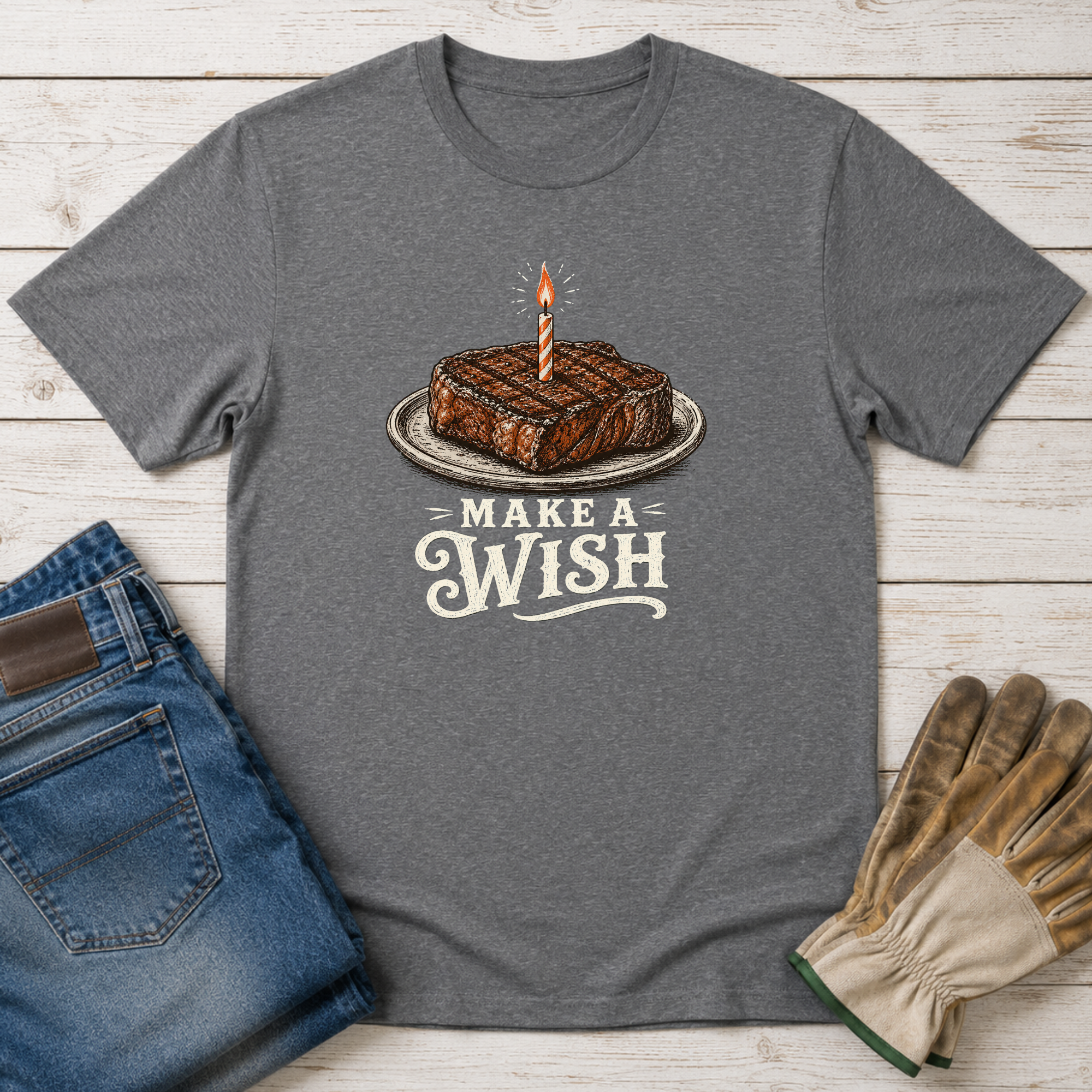 Make a Wish Steak Birthday T-Shirt