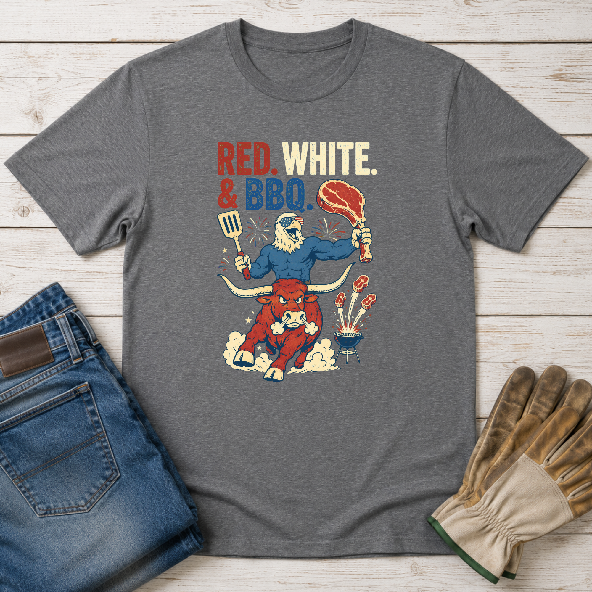 Red White BBQ T-Shirt