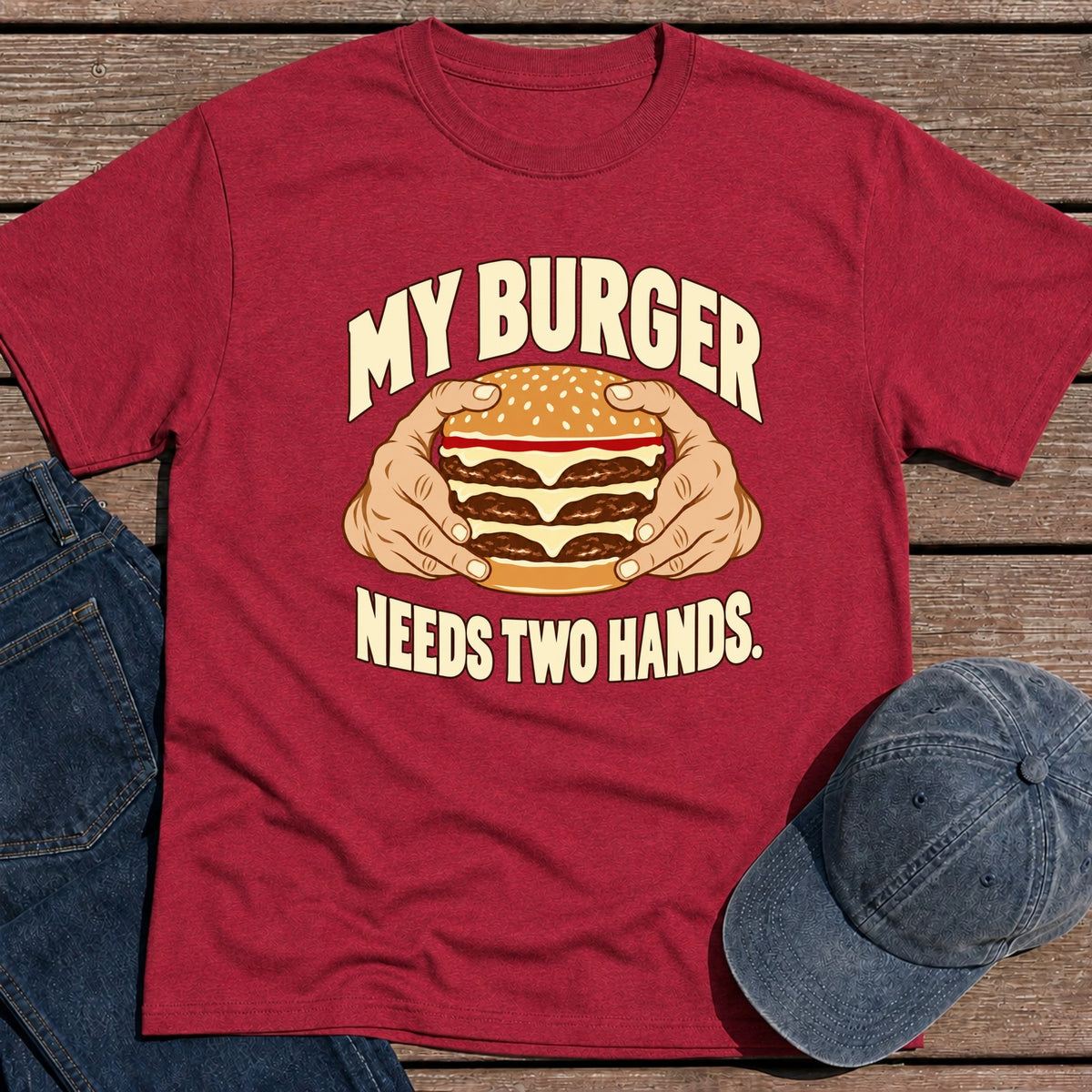 Two Hands T-Shirt - Antique Cherry Red