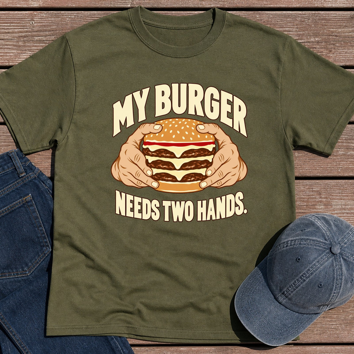 Two Hands T-Shirt - Military Green